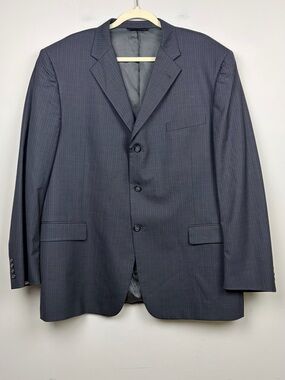 Burberry London 48R Charcoal Pinstripe 100% Wool‎ Sport Coat Blazer